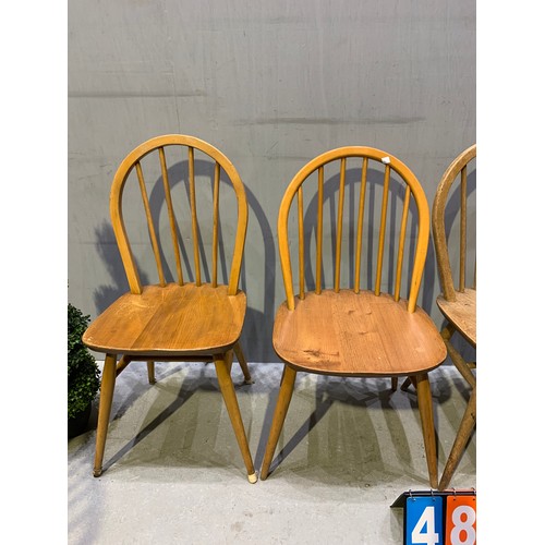 480 - 4 Ercol dining chairs (poor condition and seen in additional pictures