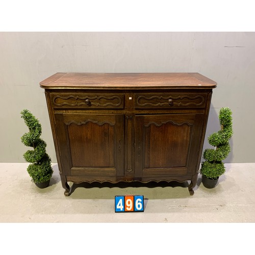 496 - Antique oak French cabinet