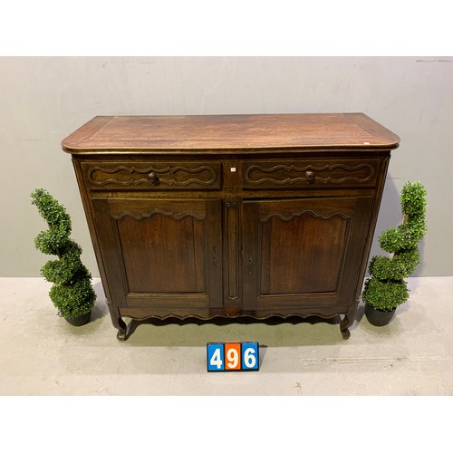 496 - Antique oak French cabinet