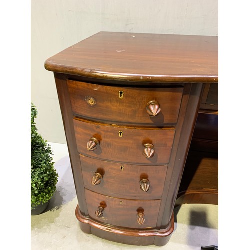 501 - Victorian mahogany desk missing 2 handles