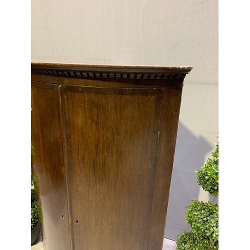 505 - Georgian oak bow fronted corner cupboard