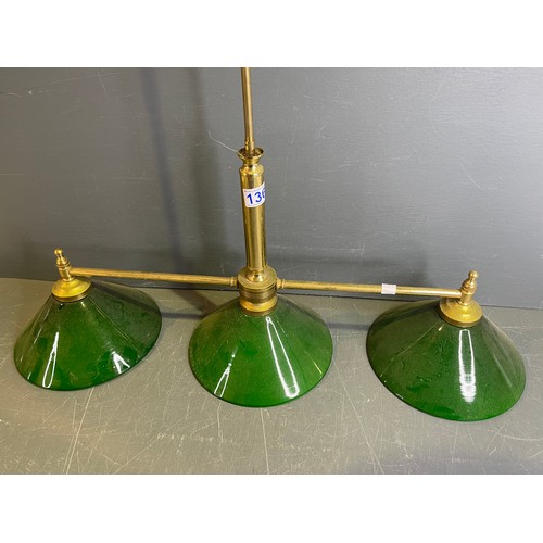 136 - Brass & glass ceiling light