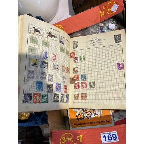 169 - Box stamps & books