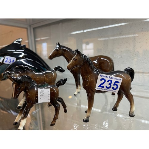 235 - 4 Beswick Horses. No damage