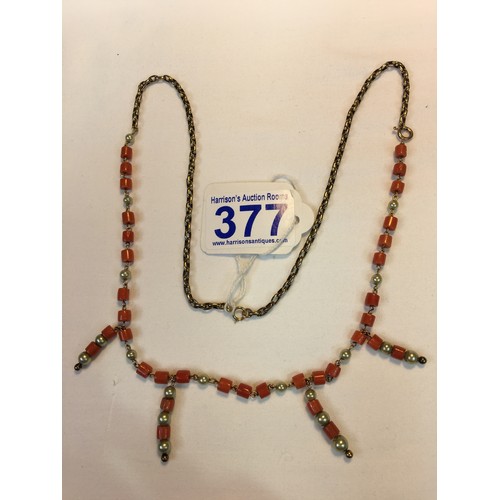 377 - 9ct gold necklace 19.4g total weight
