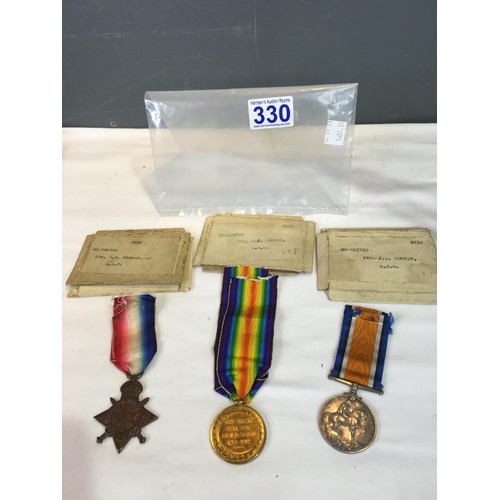 330 - WW1 British Medals x 3 full sets.