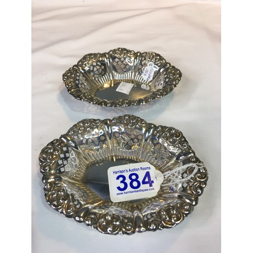384 - Pair Birmingham 1924 dishes 70g