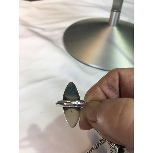 385 - Silver st Christopher & chain + silver ring+ silver tennis racket 37g