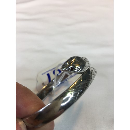 387 - Silver snake bangle 29g