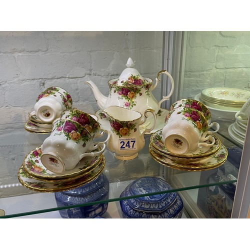 247 - Royal Albert 'country rose' Tea set. No damage