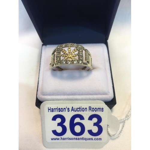 363 - 9ct gold gents ring size x 3.9g total weight