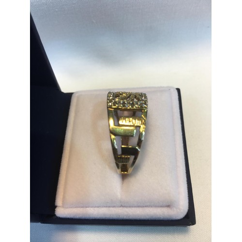 363 - 9ct gold gents ring size x 3.9g total weight