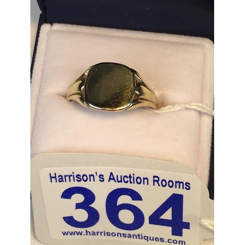 364 - 9ct Gold cygnet ring size T 3.6g