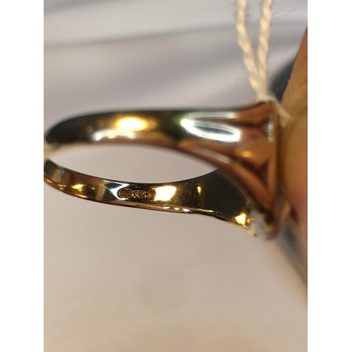 364 - 9ct Gold cygnet ring size T 3.6g