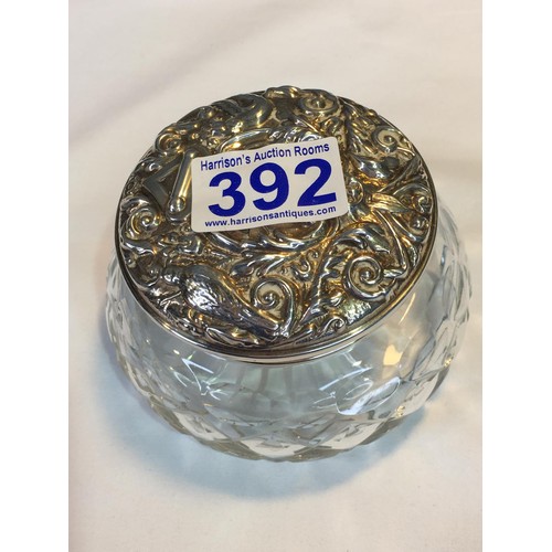 392 - Silver top powder bowl