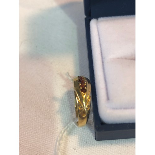 359 - 18ct Gold & ruby ring size N 2.3g in total