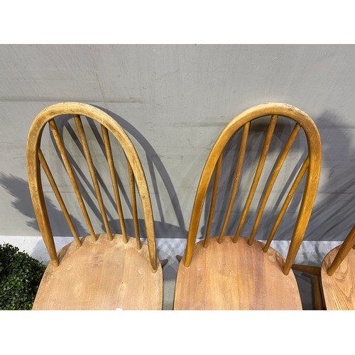 723 - 4 Ercol chairs 3 slight splits