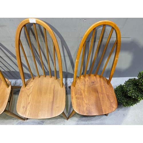 723 - 4 Ercol chairs 3 slight splits