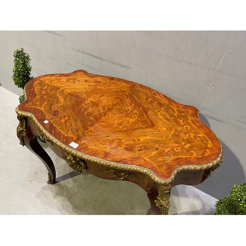 730 - French marquetry inlaid centre table