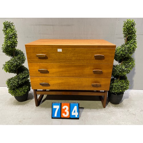 734 - G-plan chest of drawers mid century teak