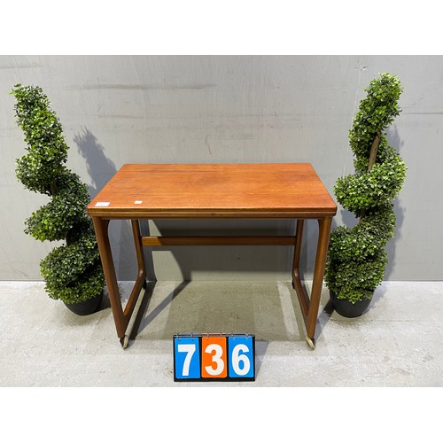 736 - McIntosh flip top table Mid century teak