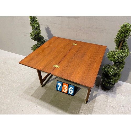 736 - McIntosh flip top table Mid century teak