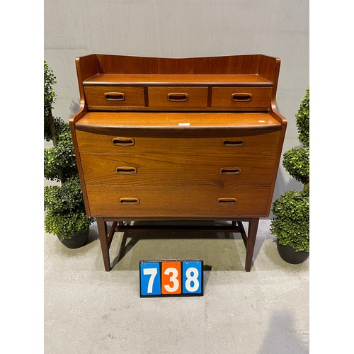 738 - Mid century retro teak metamorphic Varity chest