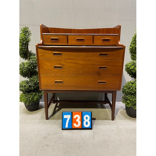 738 - Mid century retro teak metamorphic Varity chest