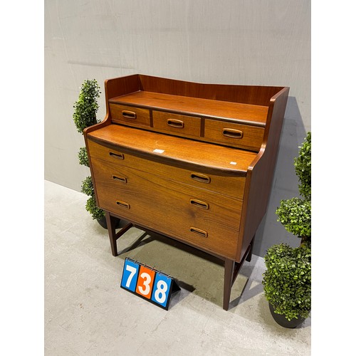 738 - Mid century retro teak metamorphic Varity chest