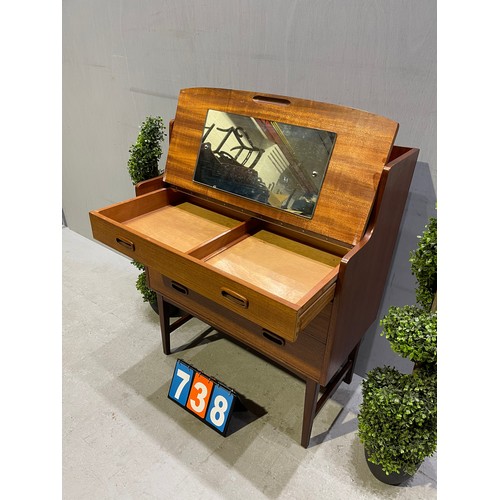 738 - Mid century retro teak metamorphic Varity chest