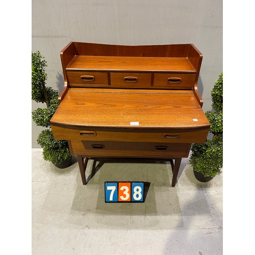 738 - Mid century retro teak metamorphic Varity chest