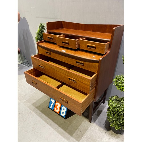 738 - Mid century retro teak metamorphic Varity chest