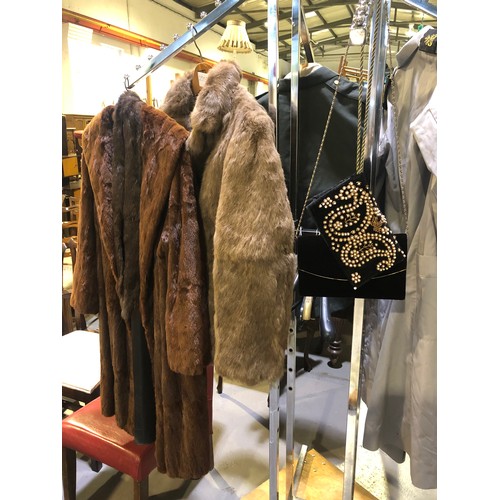 255b - 2 Fur coats and 2 bags