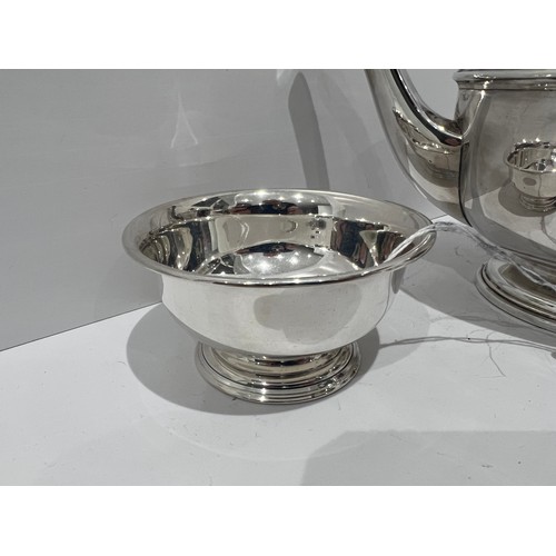 56 - 3 Piece silver tea set 619g