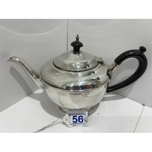 56 - 3 Piece silver tea set 619g