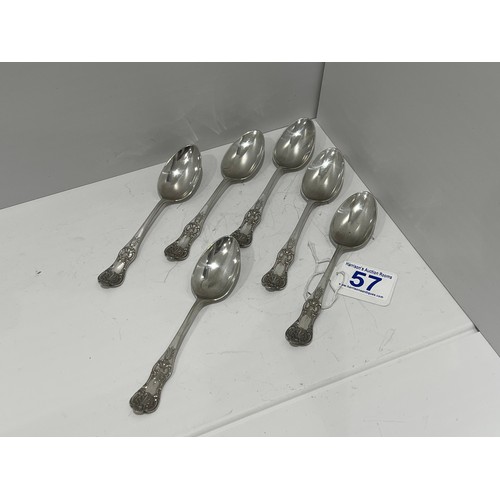 57 - Set 6 Narvada silver spoons 154g