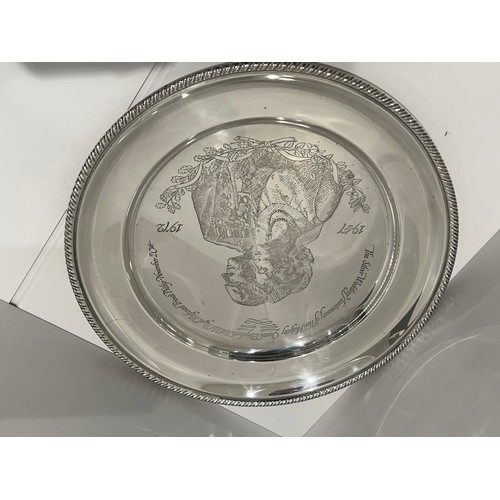 58 - Boxed silver royal anniversary plate 288g