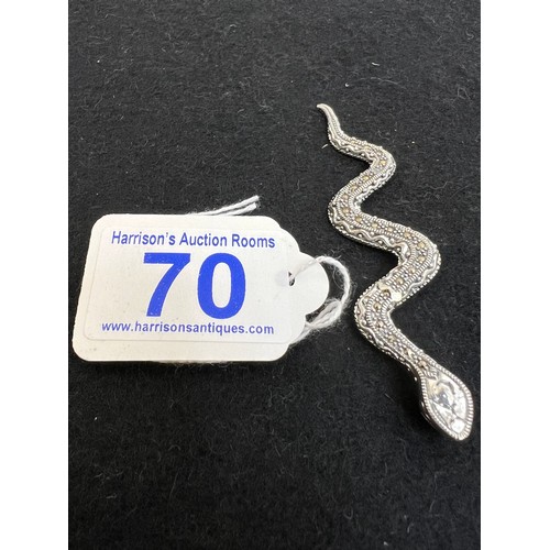 70 - Silver snake pendant