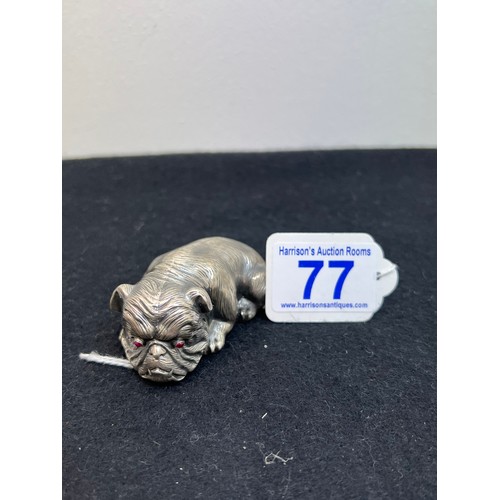 77 - rare Russian silver bull dog 59g