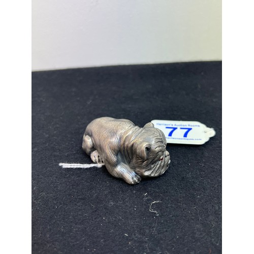 77 - rare Russian silver bull dog 59g