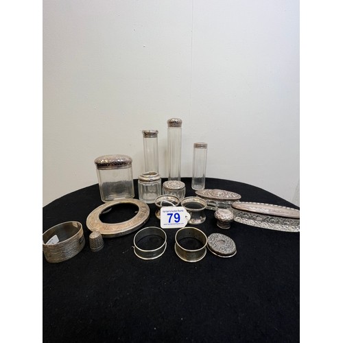 79 - Tray silver/ glass items