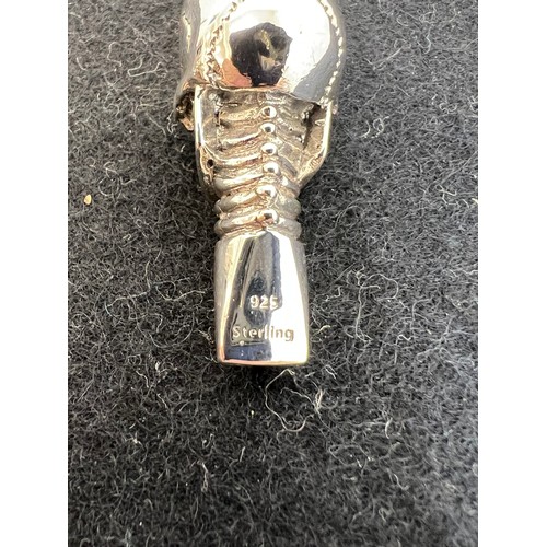 128 - Silver skull whistle