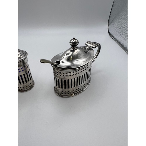 45a - Silver cruet set 198g total weight