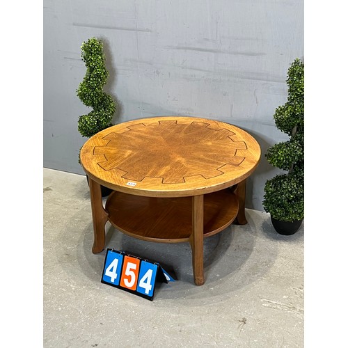 454 - Retro mid century round coffee table Danish? G-plan?