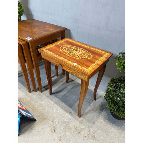 457 - Mid century teak nest + musical table