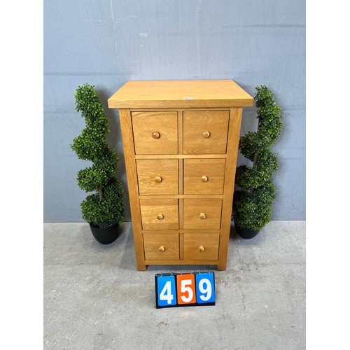 459 - Oak multi drawer chest