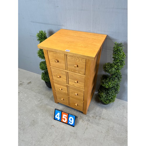 459 - Oak multi drawer chest