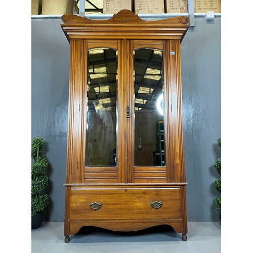 463 - Victorian satinwood wardrobe