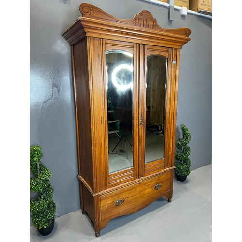 463 - Victorian satinwood wardrobe