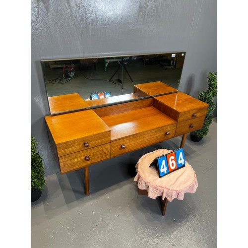 464 - Mid century teak dressing table + stool avlon in G-plan style